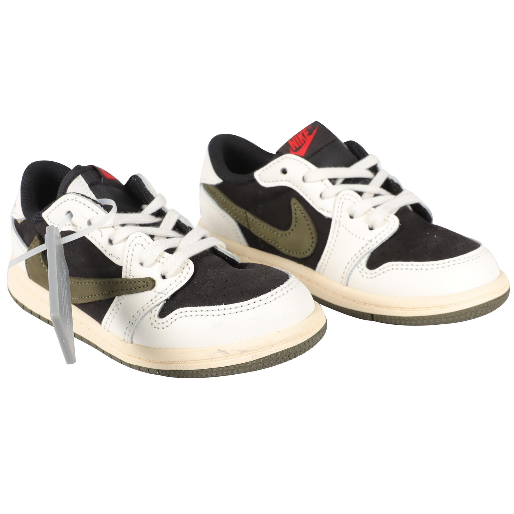 NIKE TRAVIS SCOTT BLACK KIDS AIR JORDAN LOW OLIVE SNEAKERS EU