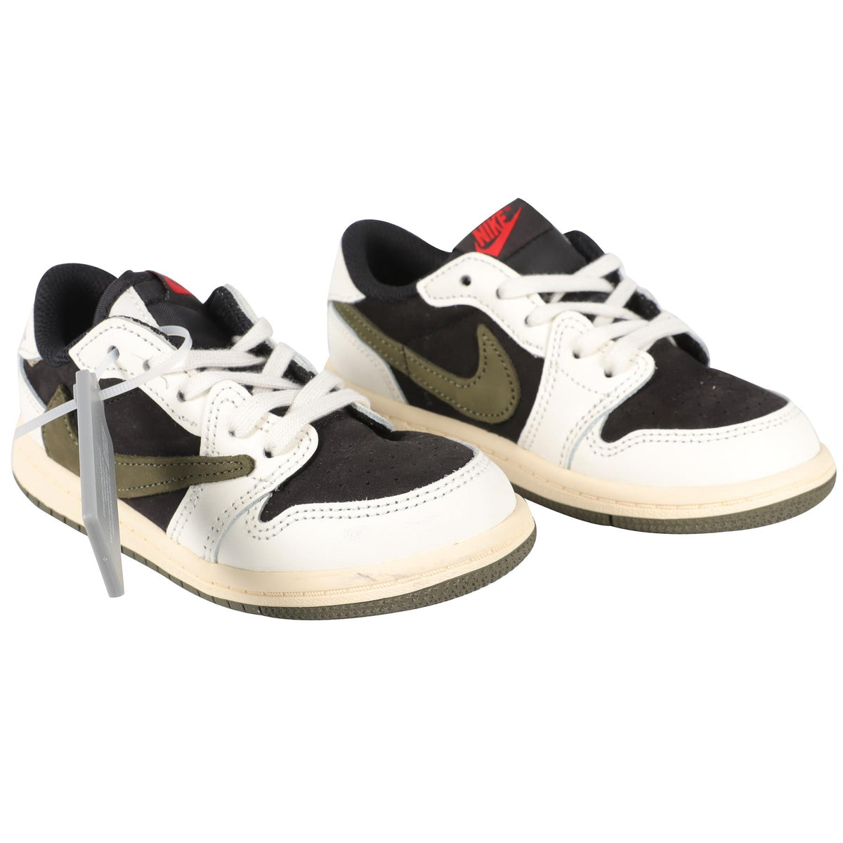 NIKE + TRAVIS SCOTT BLACK KIDS AIR JORDAN 1 LOW OLIVE SNEAKERS EU 26 UK 8.5 US 9