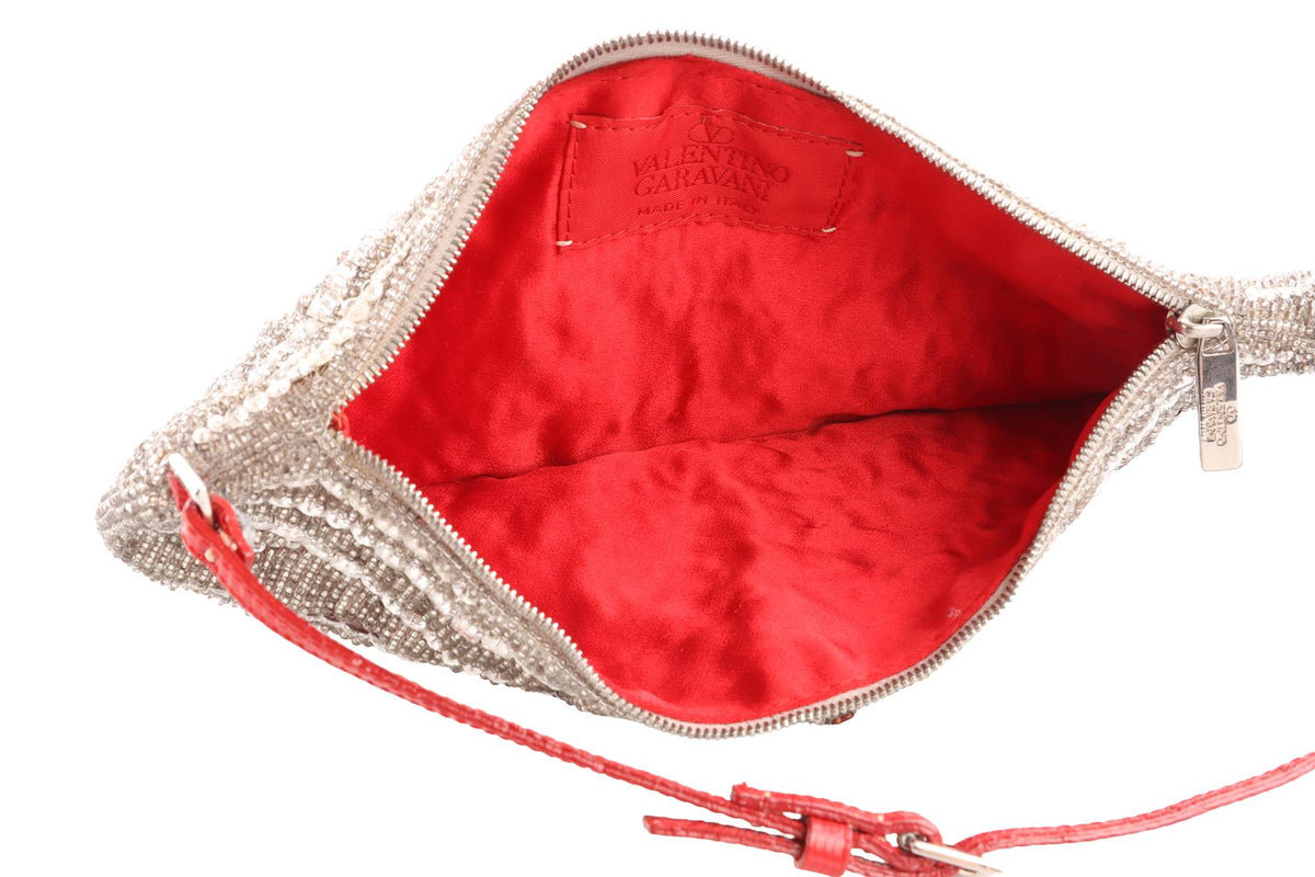 VALENTINO GARAVANI SILVER VINTAGE SEQUIN SHOULDER BAG