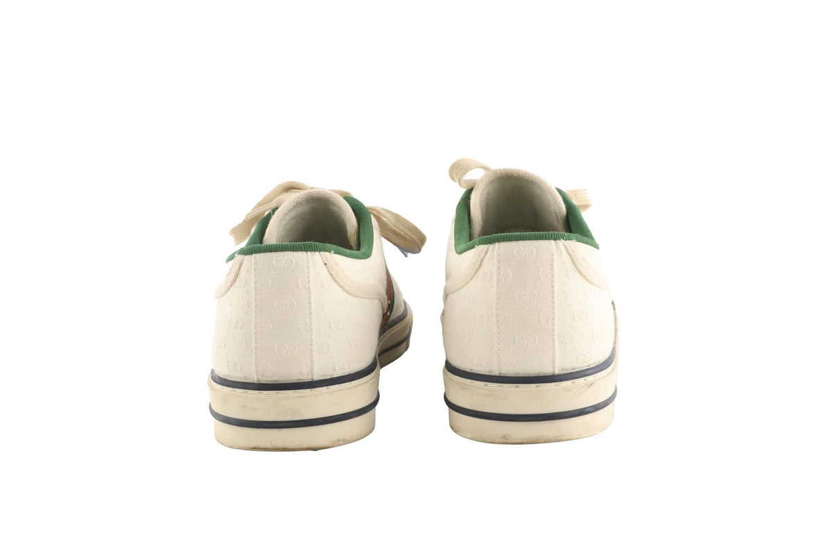 GUCCI WHITE MEN'S TENNIS 1977 FABRIC SNEAKERS UK 8 EU 42 US 9