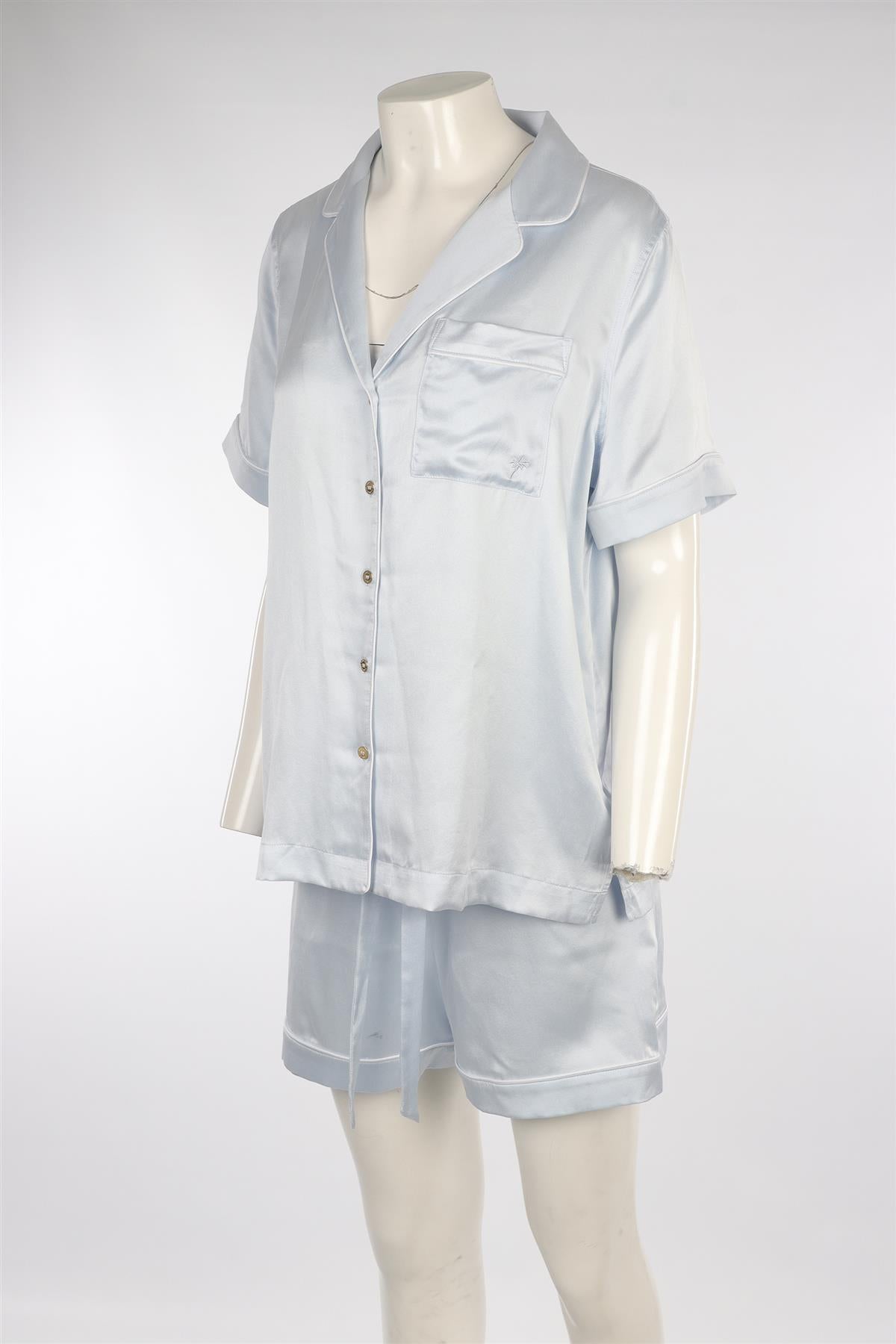 HEIDI KLEIN BLUE SILK PYJAMA SETS MEDIUM