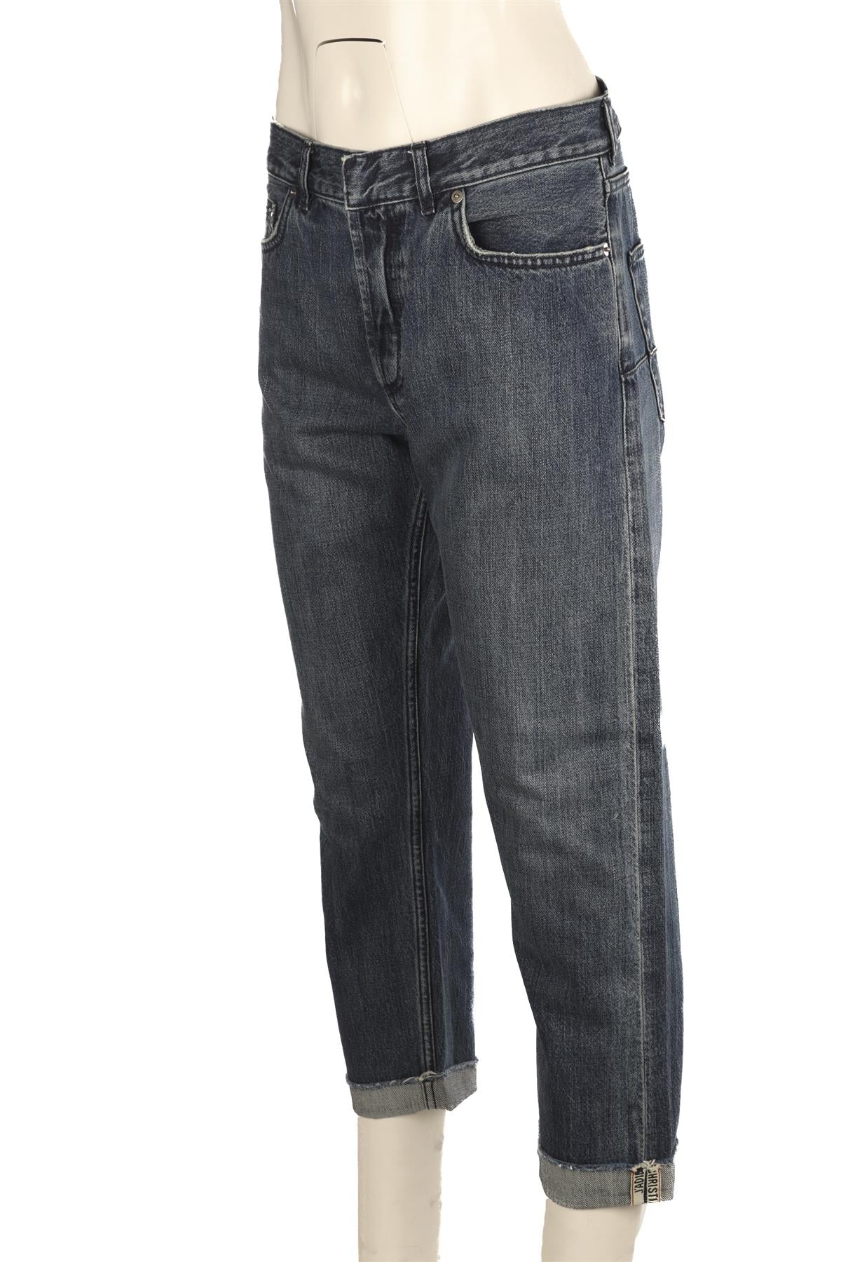 CHRISTIAN DIOR BLUE HIGH RISE STRAIGHT LEG JEANS FR 40 UK 12