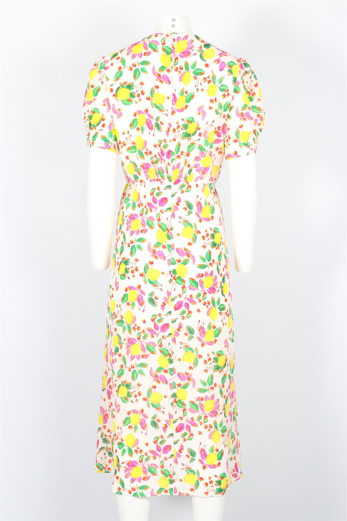 SALONI MULTICOLOURED SILK MIDI DRESS UK 14