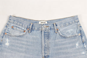 FRAME BLUE HIGH RISE DENIM SHORTS W29 UK 10-12