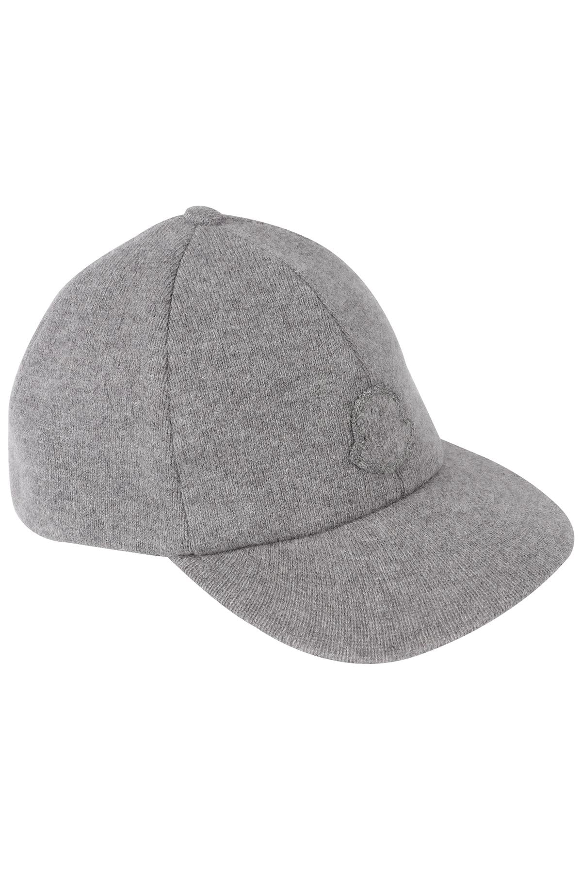 MONCLER GREY CASHMERE BASEBALL CAP ONE SIZE