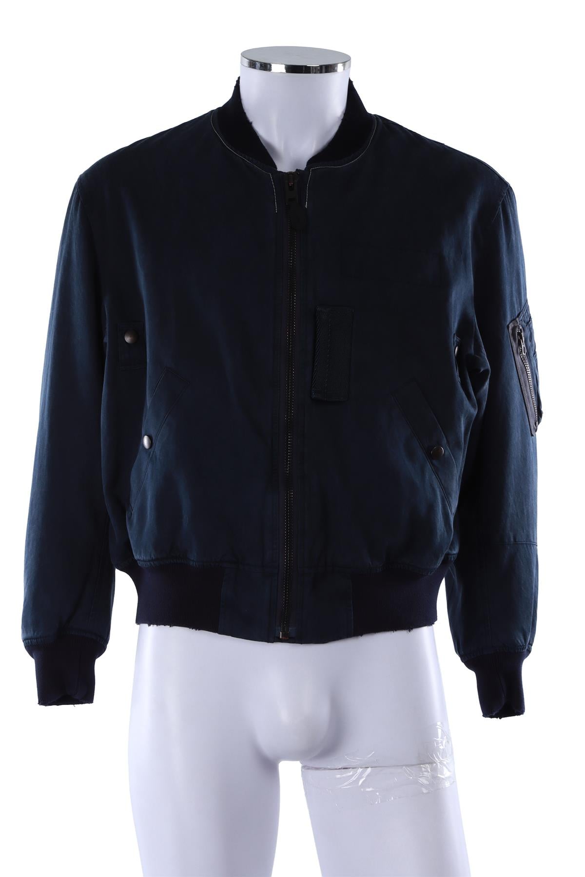 NAVY MEN'S COTTON BOMBER JACKET