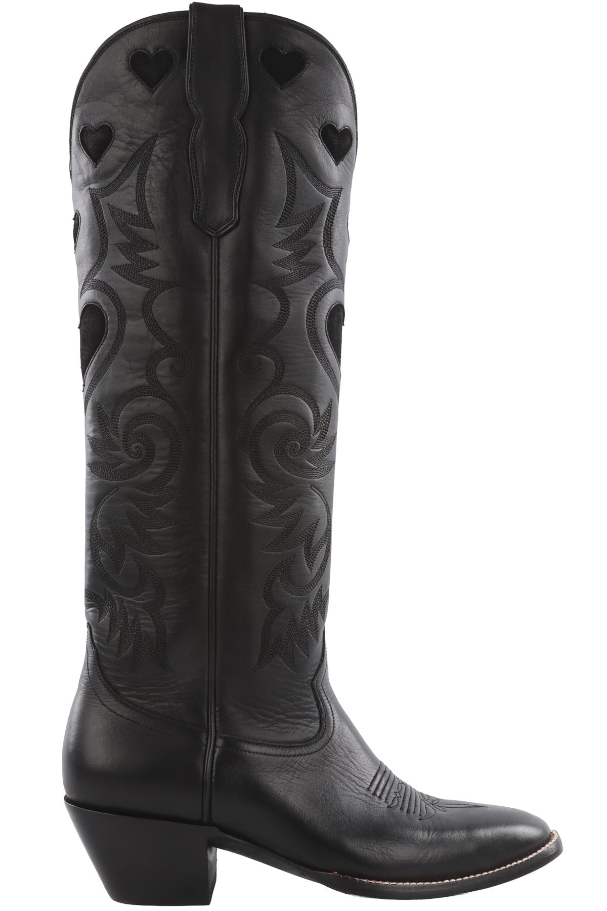 CITY BOOTS BLACK LEATHER KNEE HIGH BOOTS EU 38 UK 5 US 8
