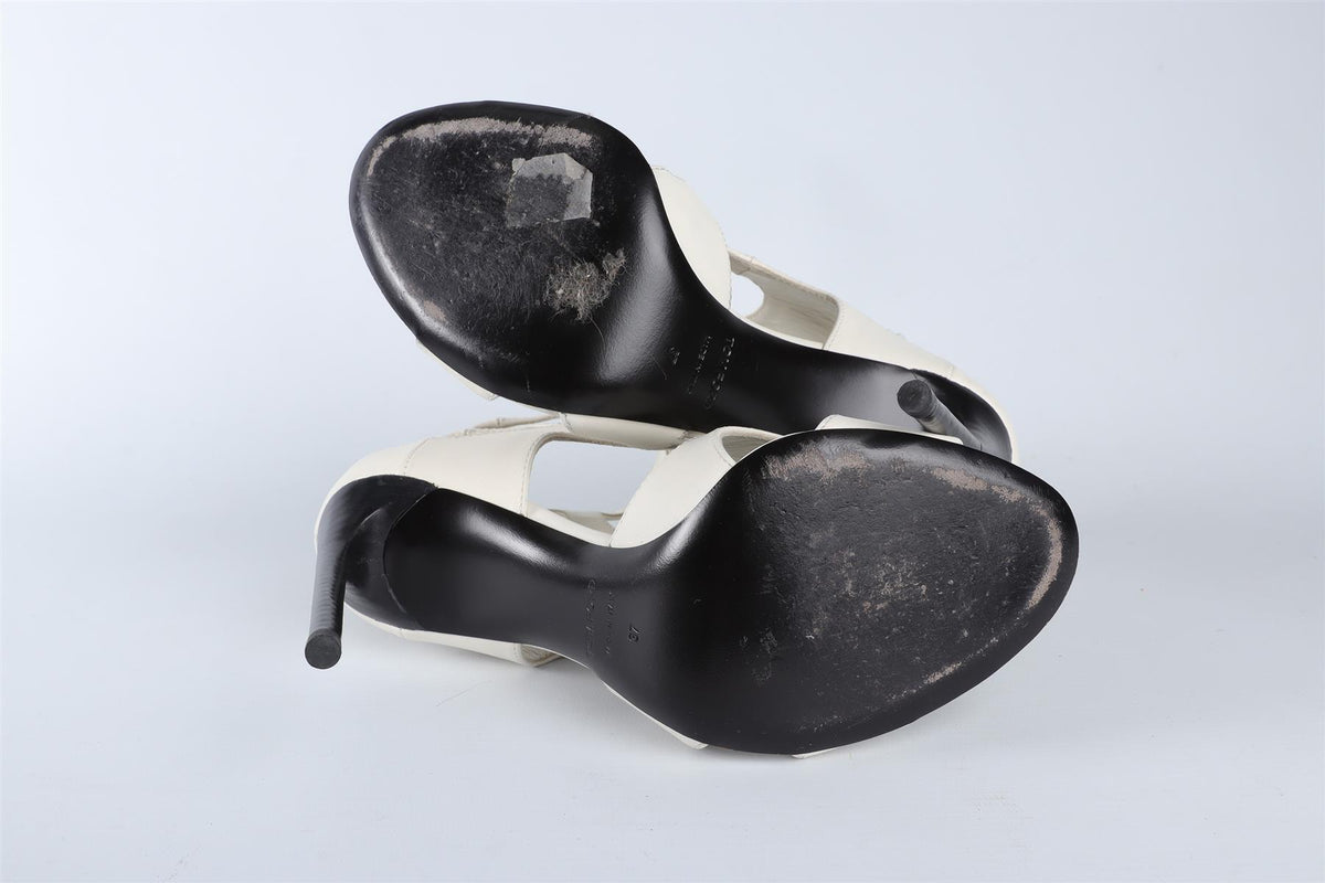 TOM FORD WHITE LEATHER SANDALS EU 37 UK 4 US 7