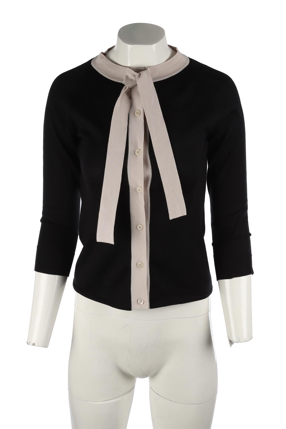 PRADA BLACK WOOL CARDIGAN IT 38 UK 6 US 2