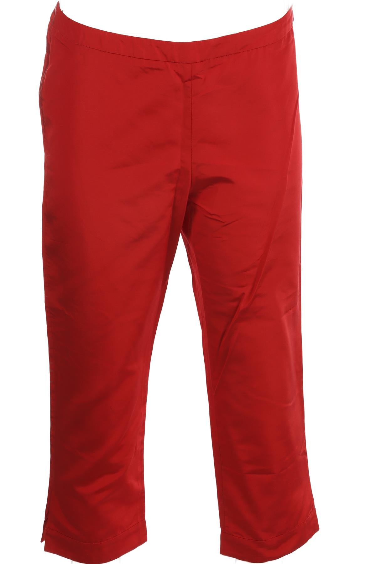 CHRISTIAN DIOR VINTAGE RED SILK STRAIGHT LEG PANTS FR 40 UK 12