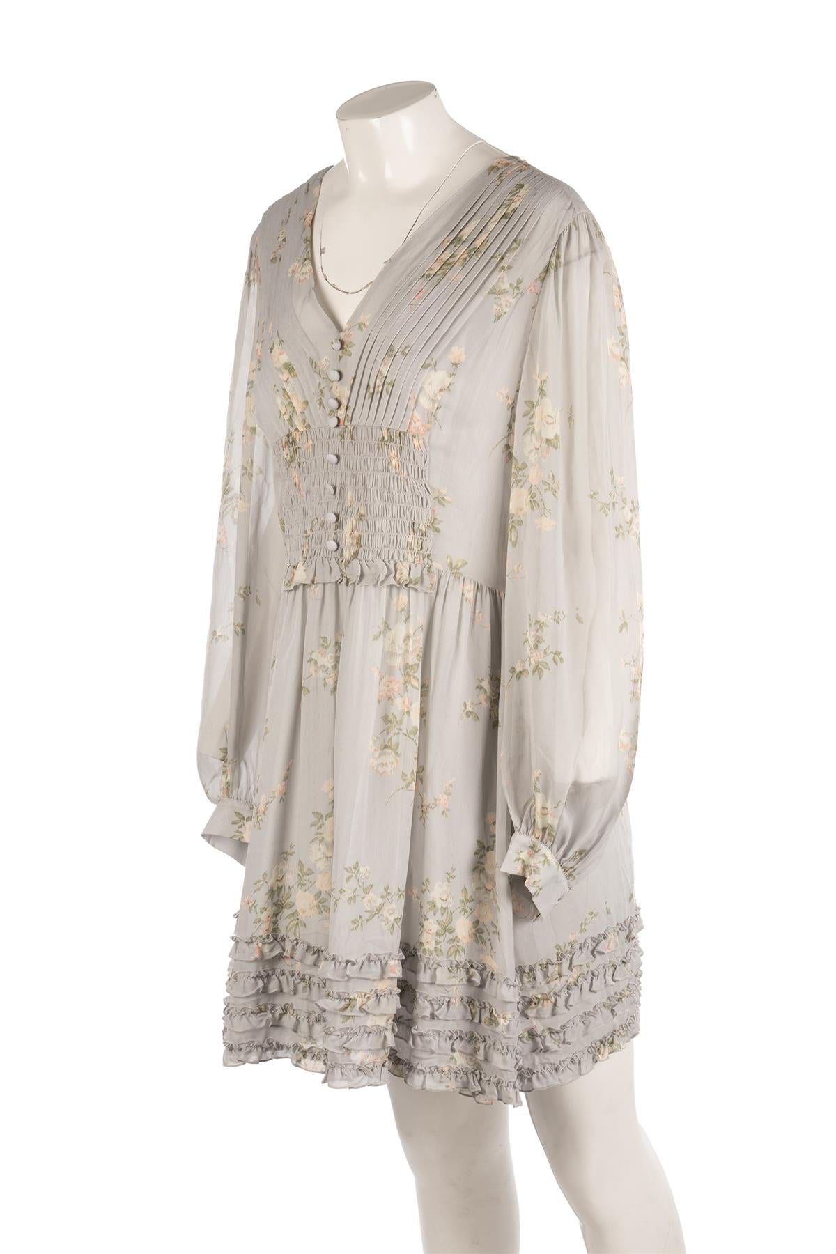 THE KOOPLES BLUE CREPE MINI DRESS UK 12