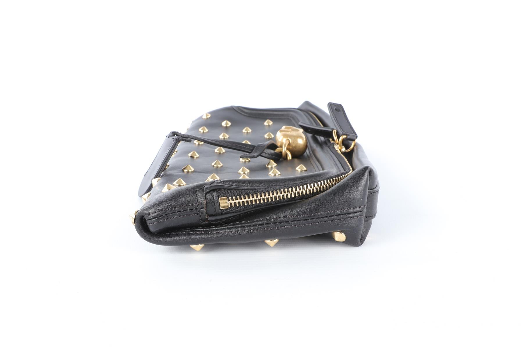 ALEXANDER MCQUEEN BLACK LEATHER CLUTCH