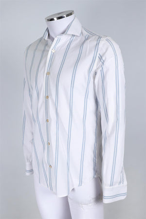 ELEVENTY WHITE MEN'S COTTON SHIRT SMALL