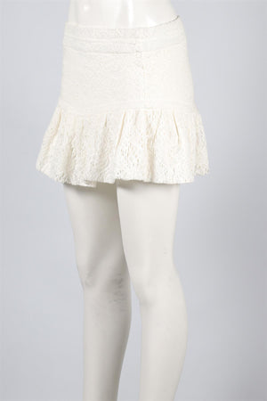IRO WHITE CROCHET MINI SKIRT FR 36 UK 8