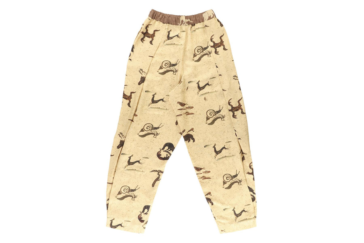 LOEWE BEIGE SILK TAPERED PANTS XSMALL