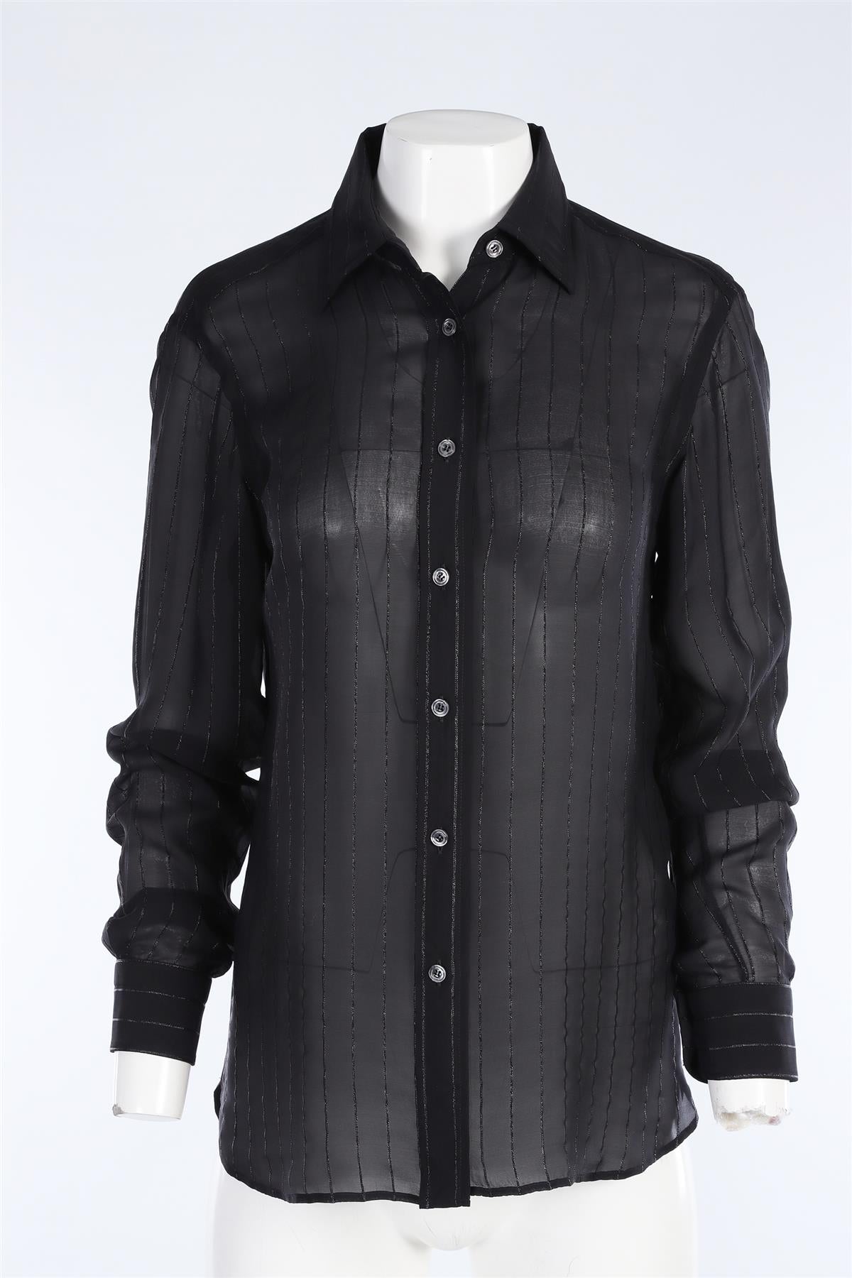 TOM FORD BLACK SILK SHIRT IT 40 UK 8