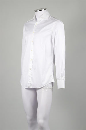 BRUNELLO CUCINELLI WHITE MEN'S COTTON SHIRT MEDIUM