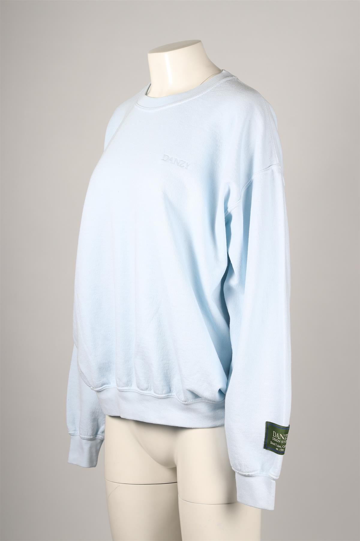 DANZY BLUE COTTON BLEND SWEATSHIRT MEDIUM