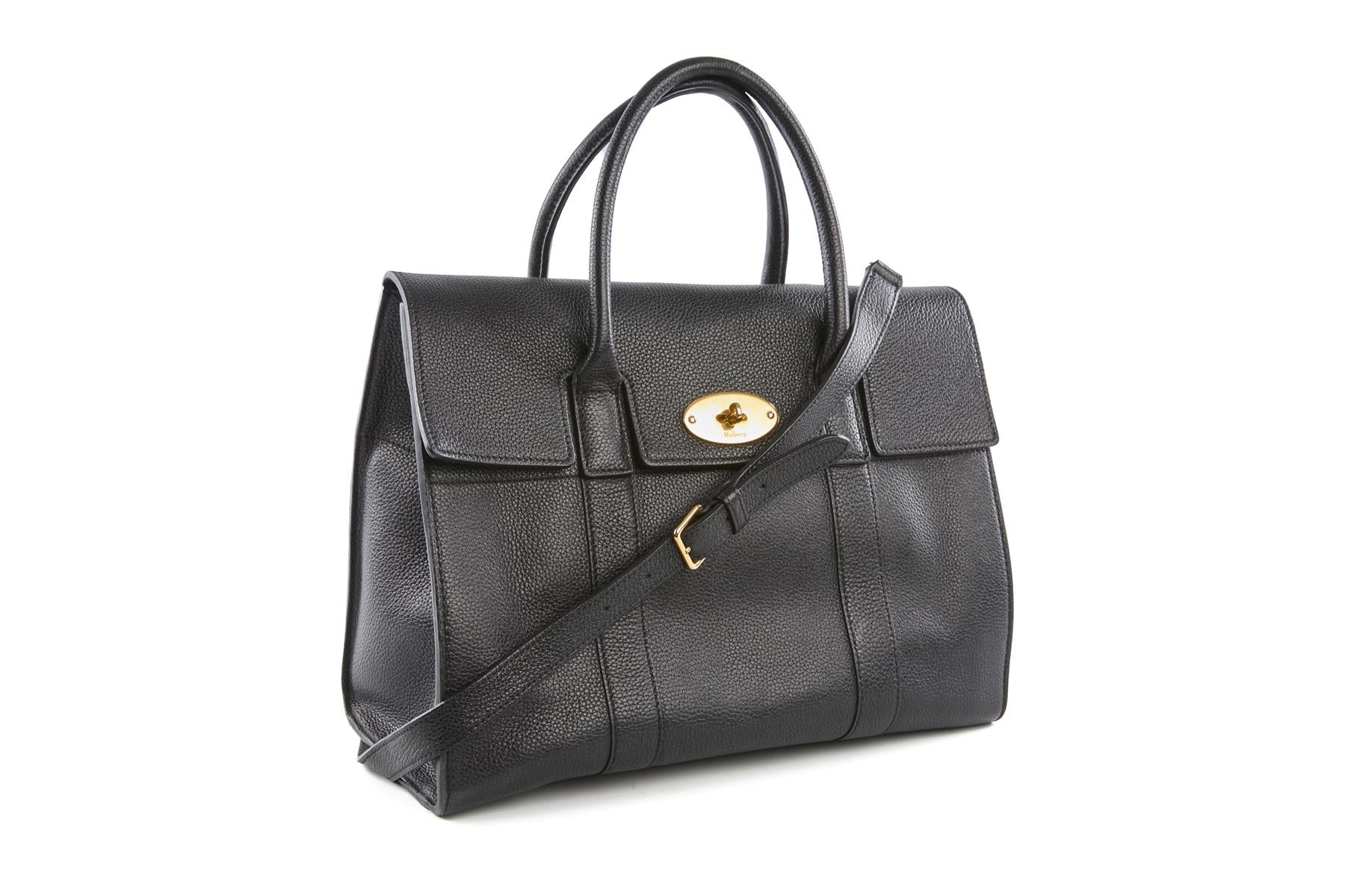 MULBERRY BLACK BAYSWATER LEATHER TOTE BAG