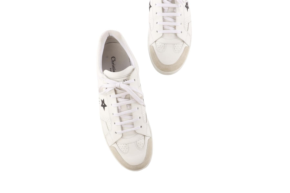 CHRISTIAN DIOR WHITE STAR LEATHER SNEAKERS EU 40 UK 7 US 10