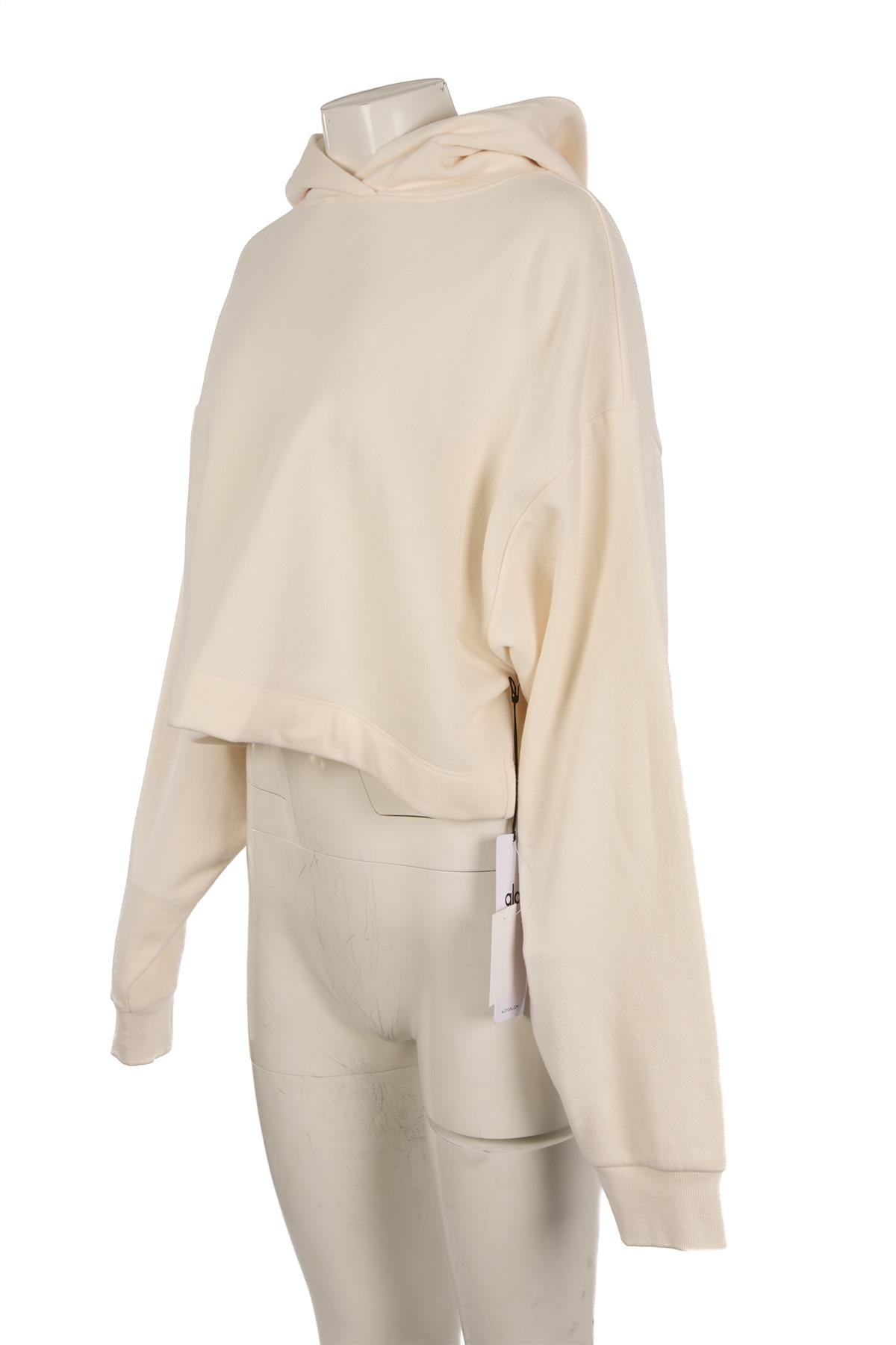 ALO YOGA CREAM COTTON HOODIE MEDIUM