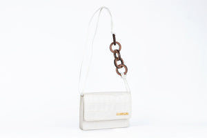 JACQUEMUS WHITE LE SAC RIVIERA LEATHER SHOULDER BAG