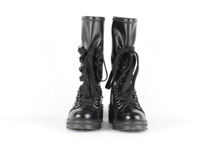 CHRISTIAN DIOR BLACK D-FIGHT LEATHER BOOTS EU 40 UK 7 US 10