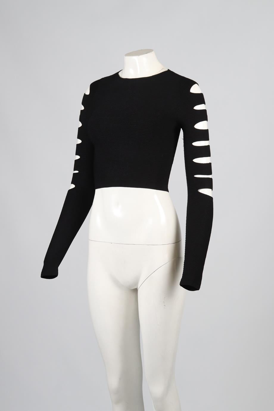 CUSHNIE ET OCHS CROPPED KNIT TOP XSMALL