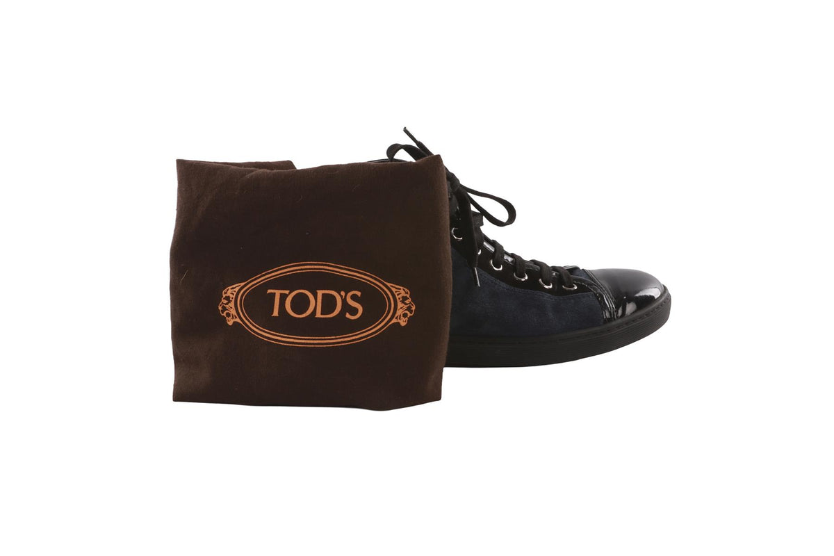 TOD'S NAVY SUEDE SNEAKERS EU 38.5 UK 5.5 US 8.5