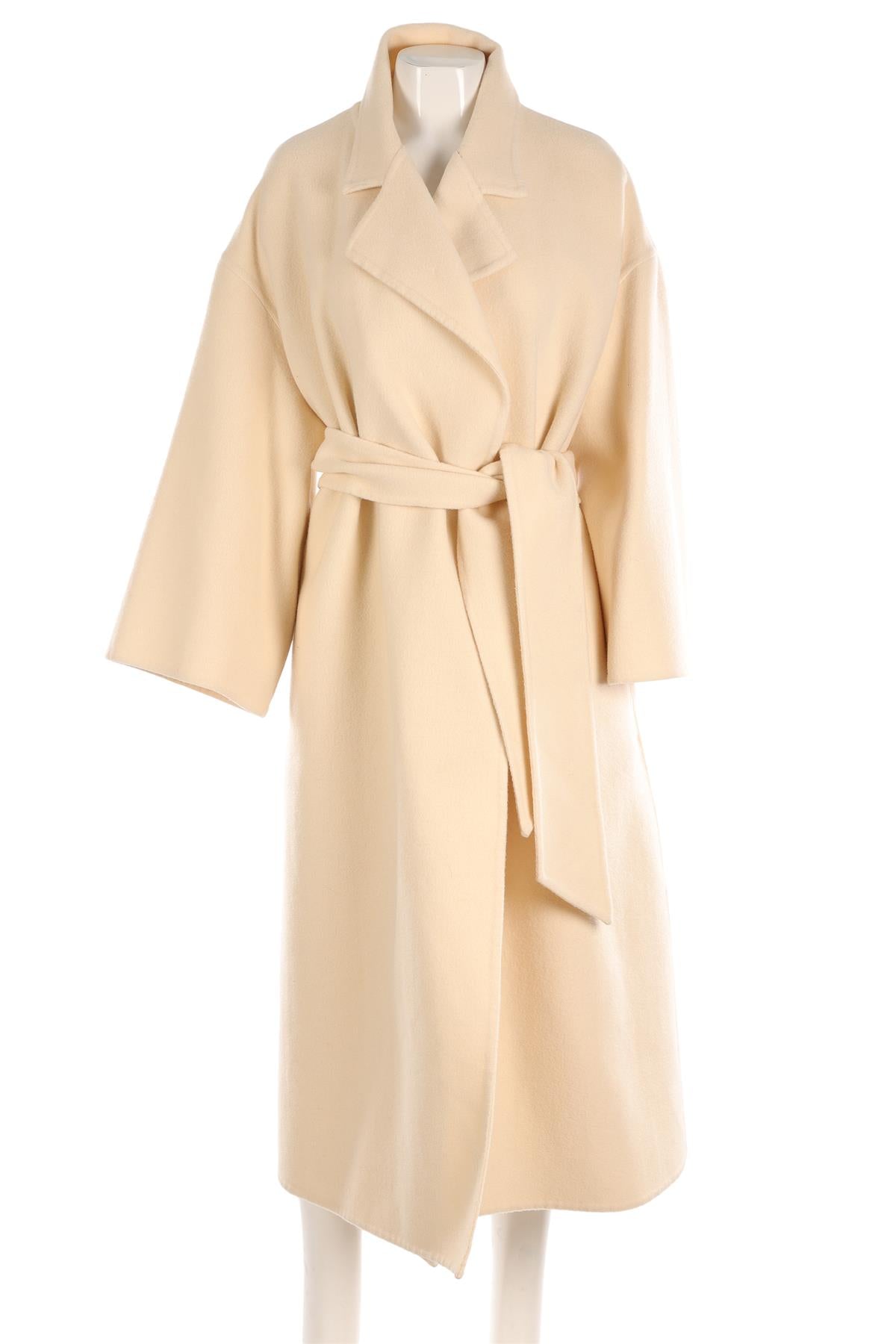 KHAITE CREAM WOOL COAT XSMALL/SMALL