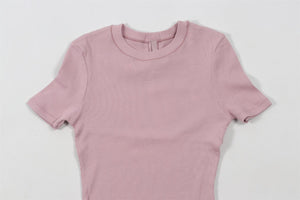 SKIMS PINK COTTON T-SHIRT XXSMALL