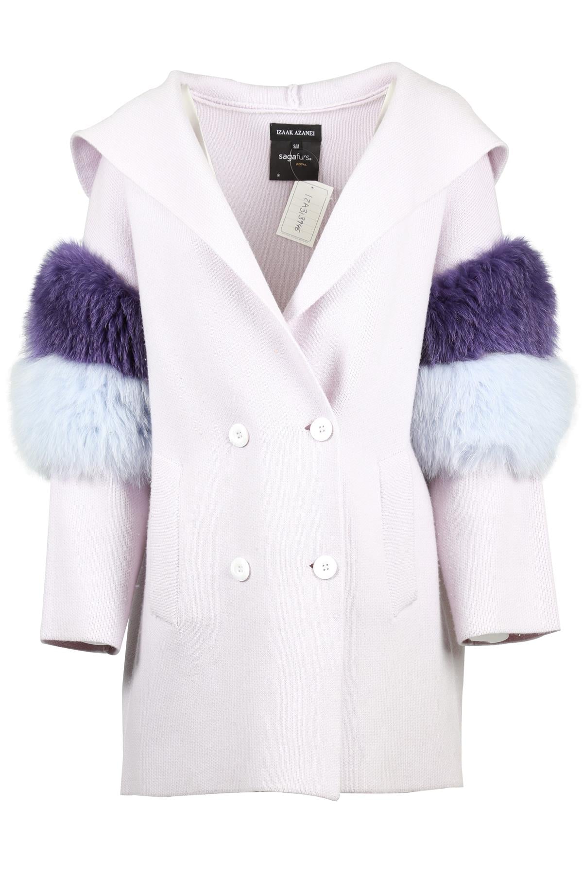 IZAAK AZANEI PURPLE CASHMERE BLEND COAT SMALL-MEDIUM