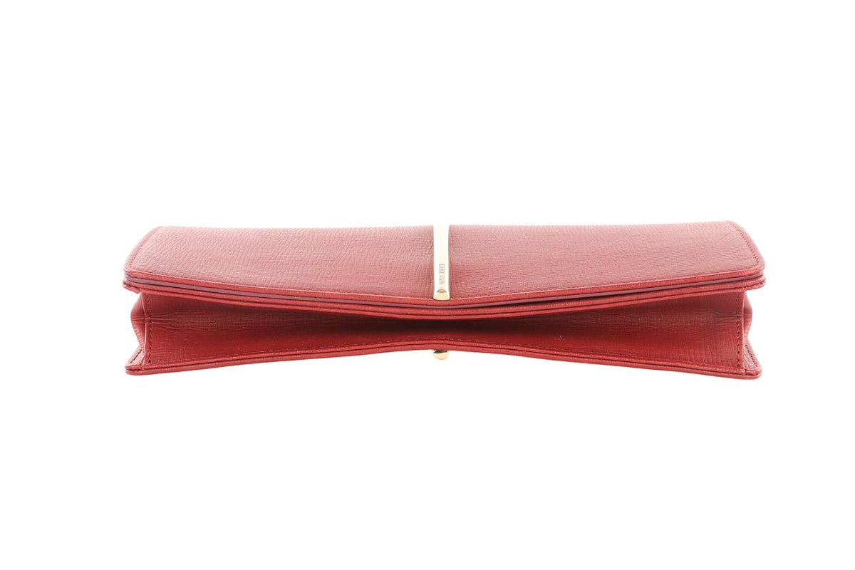 NINA RICCI BURGUNDY LEATHER CLUTCH