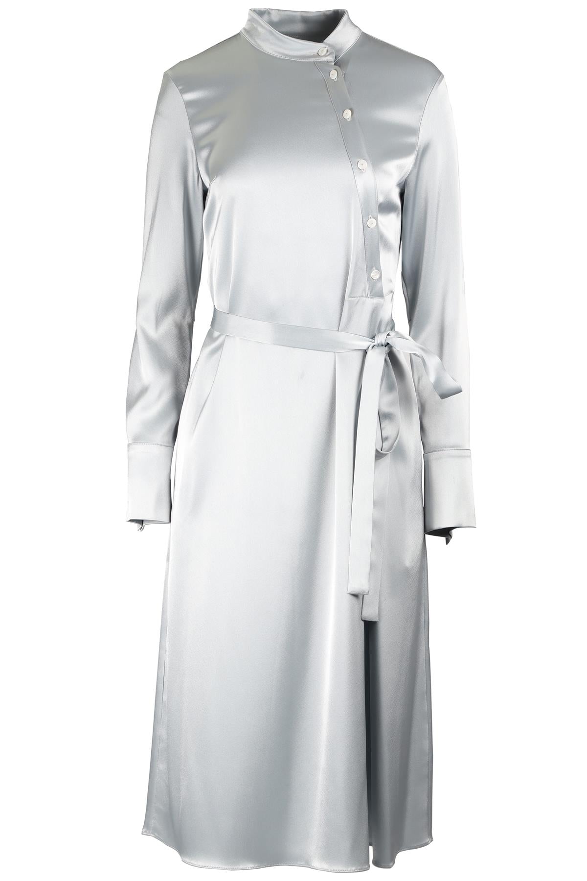 OSMAN LONDON BLUE SATIN MIDI DRESS UK 10