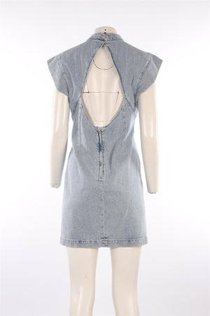 ISABEL MARANT BLUE DENIM MINI DRESS FR 38 UK 10
