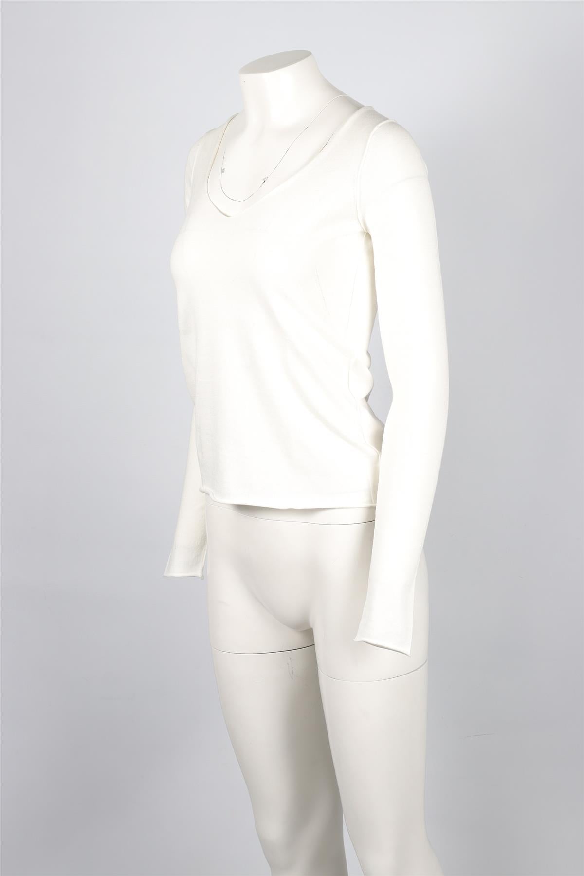 ZADIG & VOLTAIRE WHITE COTTON SWEATER XSMALL