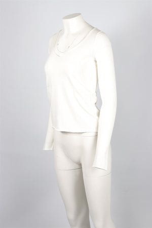 ZADIG & VOLTAIRE WHITE COTTON SWEATER XSMALL