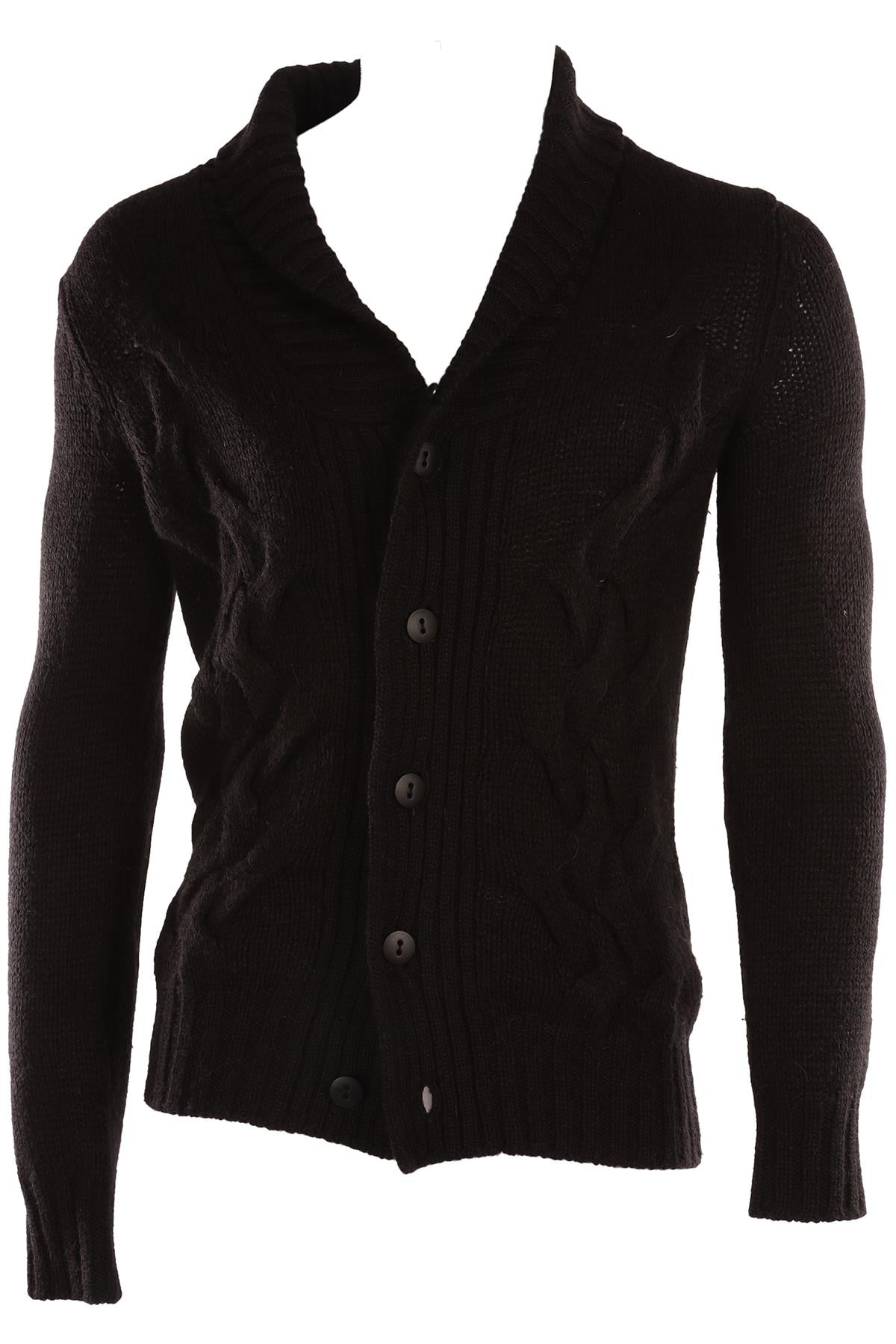 CLOSED BLACK MEN'S ALPACA CARDIGAN SMALL