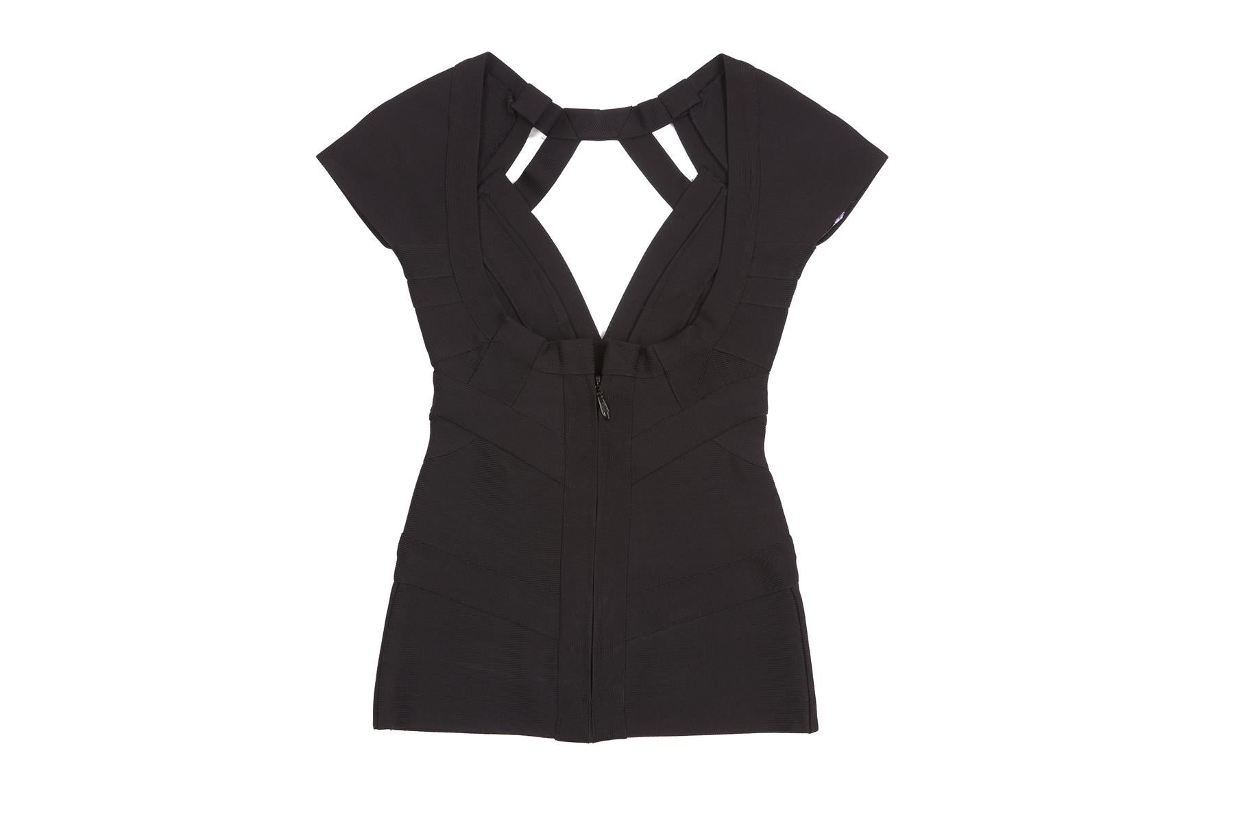 HERVE LEGER BLACK BANDAGE TOP UK 4