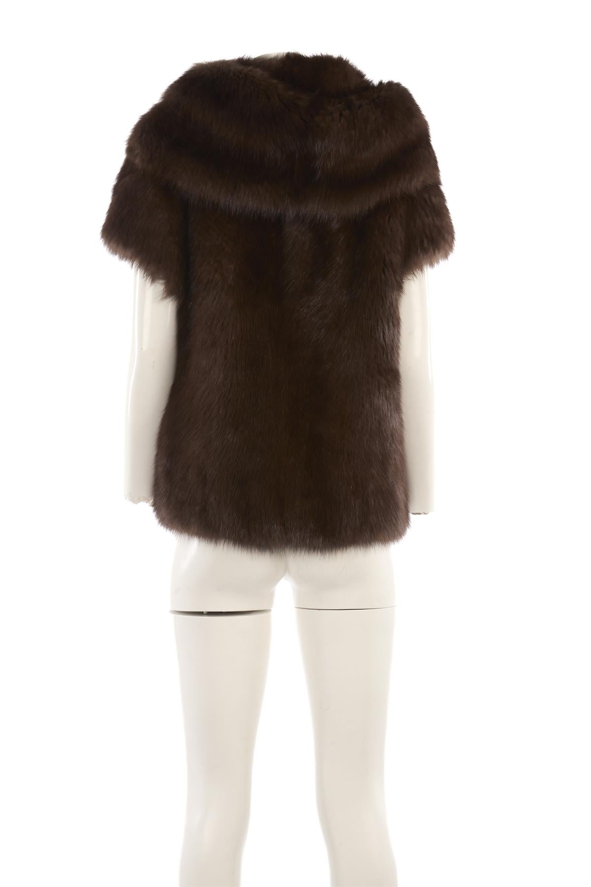 YVES SALOMON BROWN SABLE FUR JACKET FR 36 UK 8