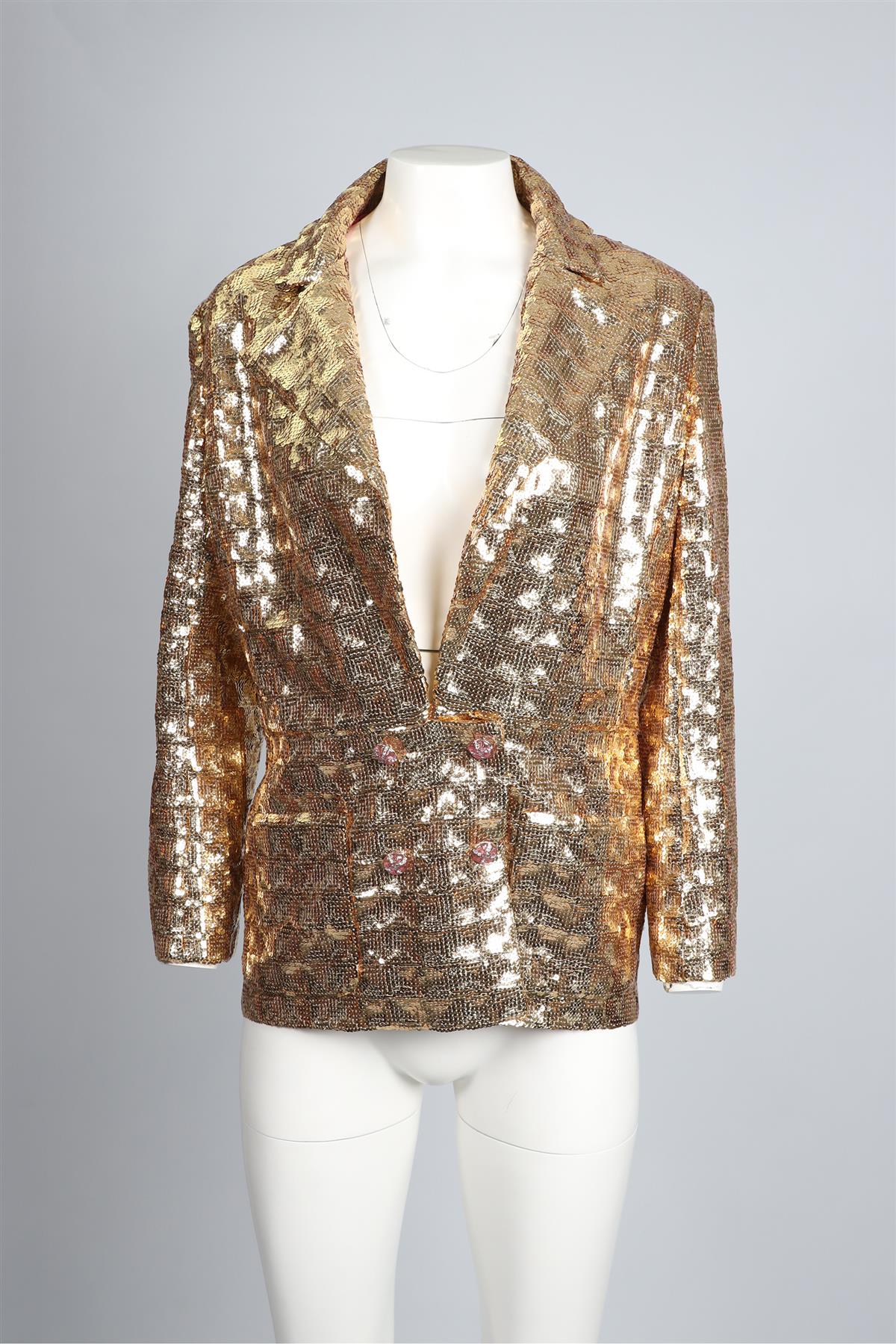 CHANEL GOLD 2023 SEQUIN BLAZER FR 46 UK 18