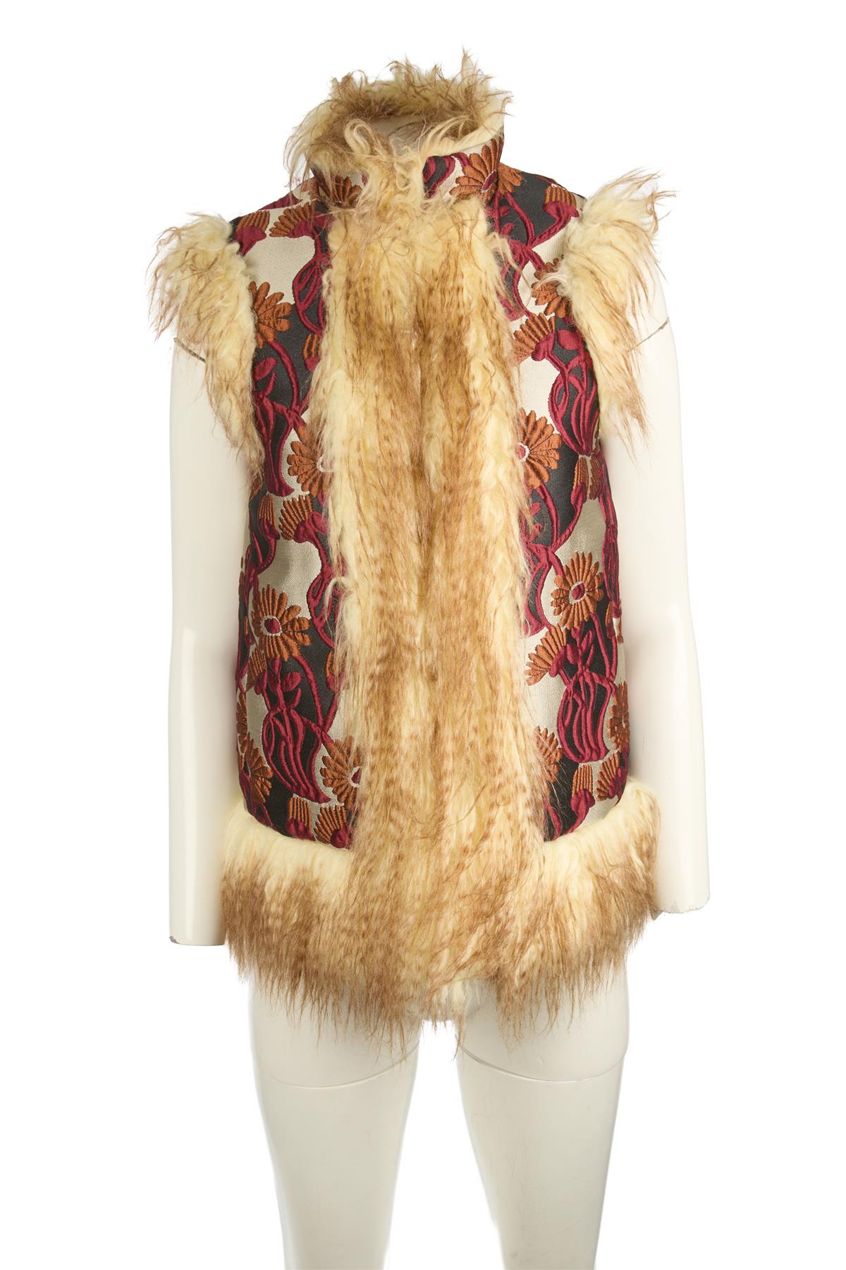 LA DOUBLE J MULTI FAUX FUR GILET XSMALL