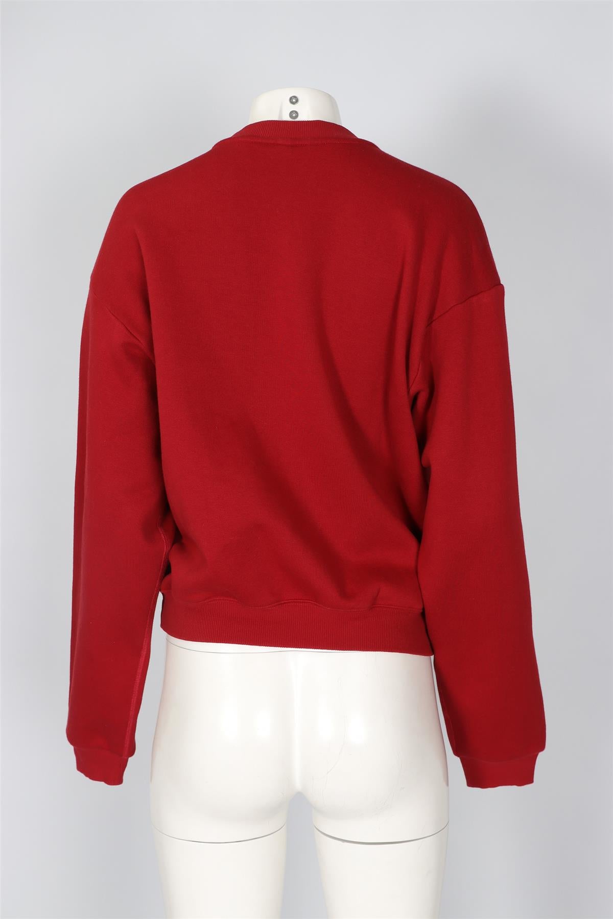 SKIMS RED COTTON SWEATSHIRT MEDIUM