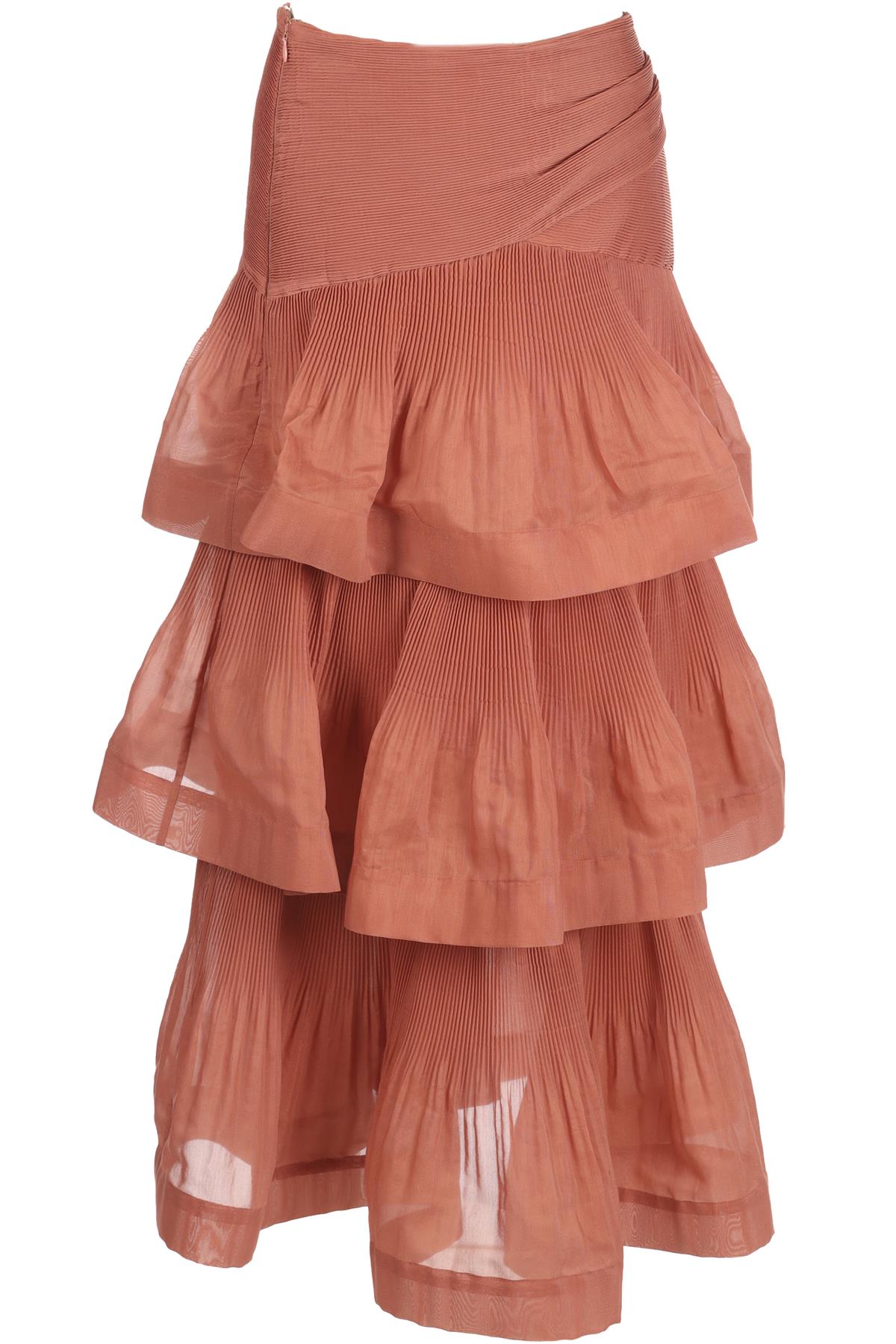 ZIMMERMANN PINK ORGANZA MAXI SKIRT UK 10