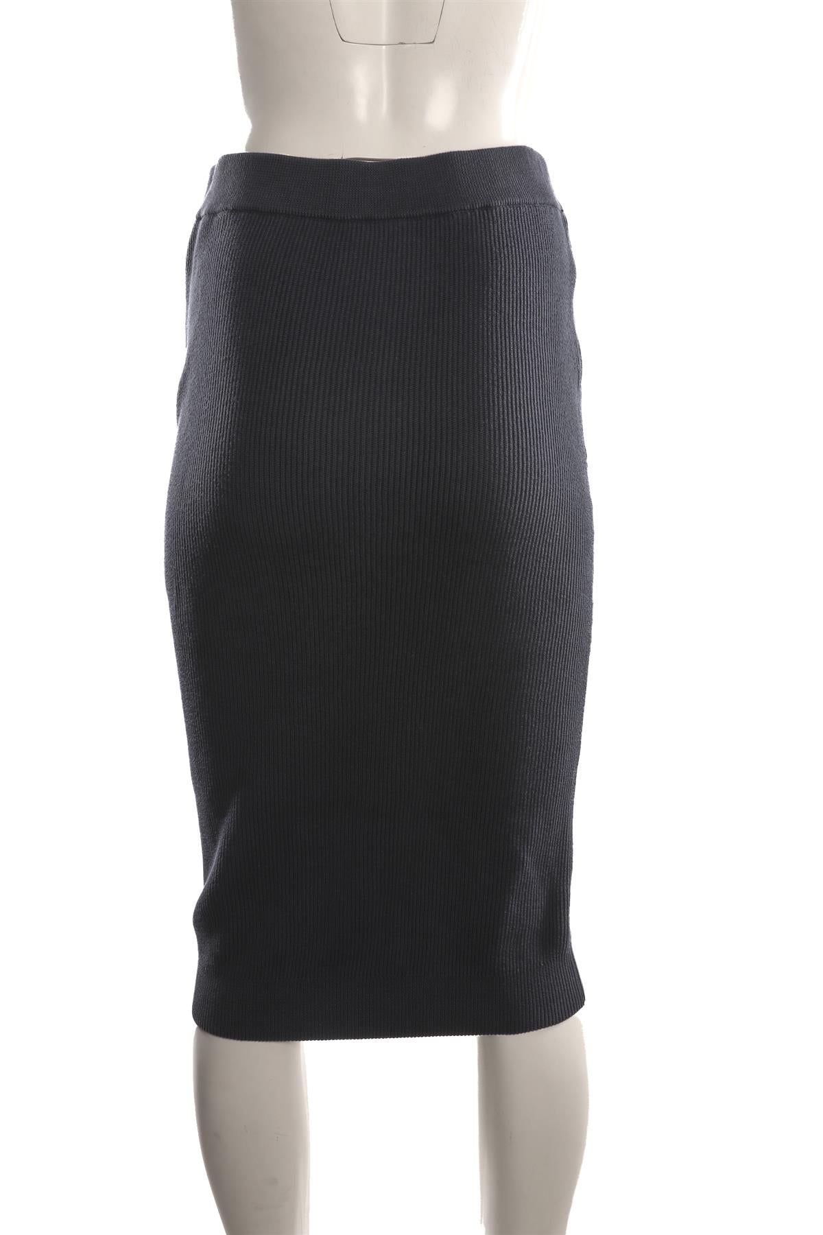 BRUNELLO CUCINELLI NAVY KNIT MIDI SKIRT SMALL