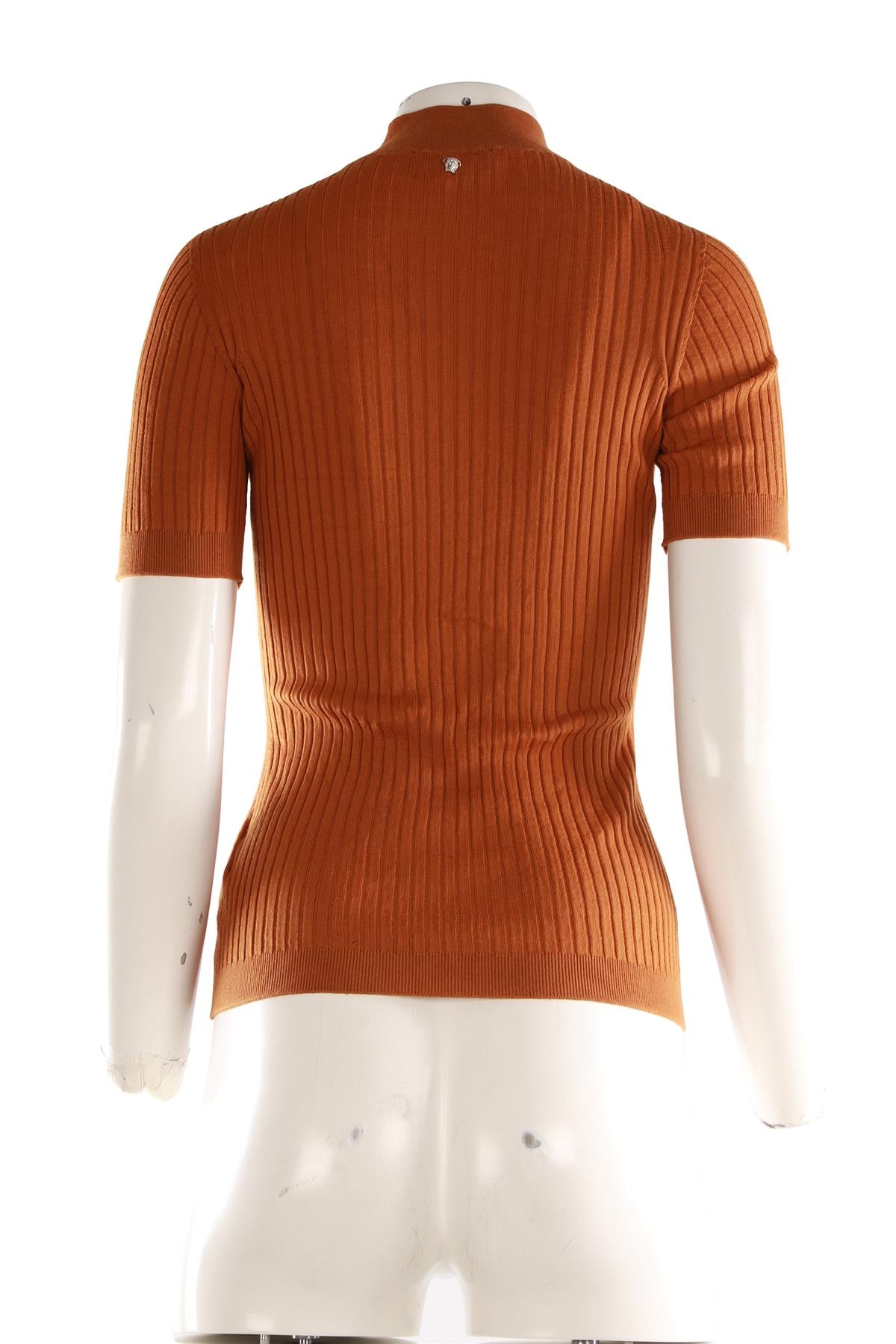 VERSACE BROWN WOOL TOP IT 42 UK 10