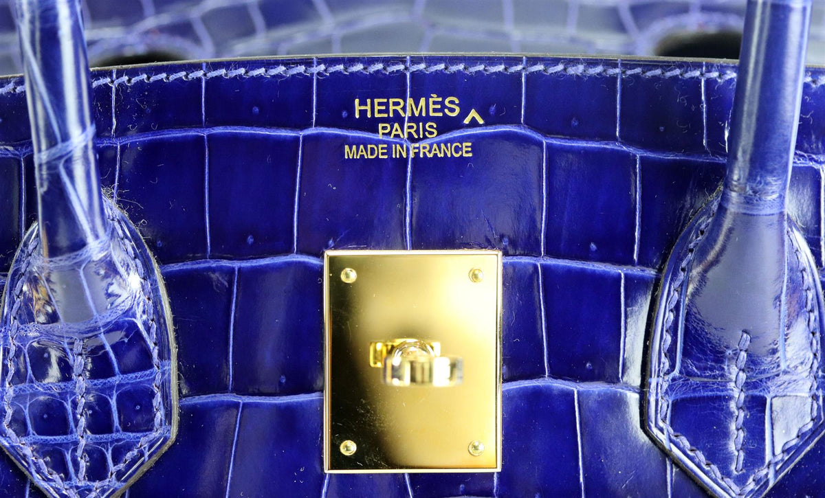 HERMÈS 2014 BIRKIN 35CM POROSUS CROCODILE LEATHER BAG