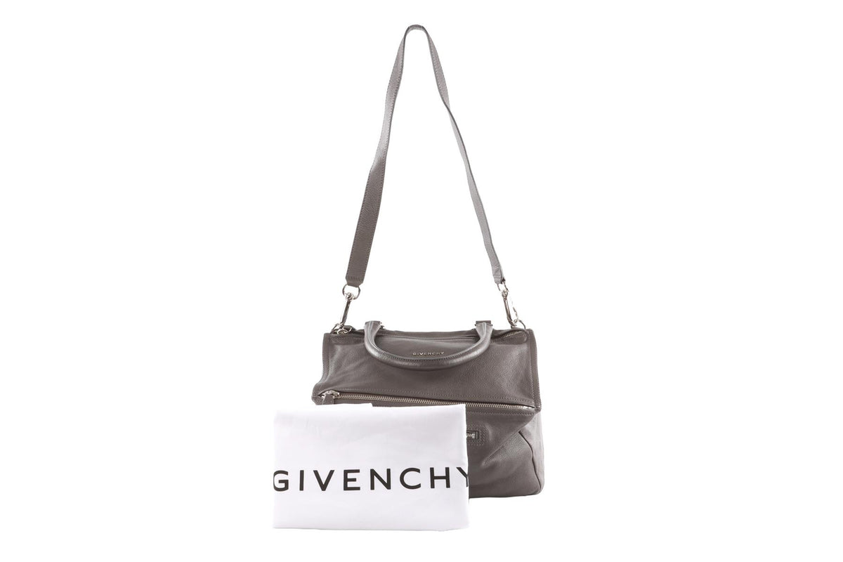 GIVENCHY GREY PANDORA MEDIUM LEATHER SHOULDER BAG