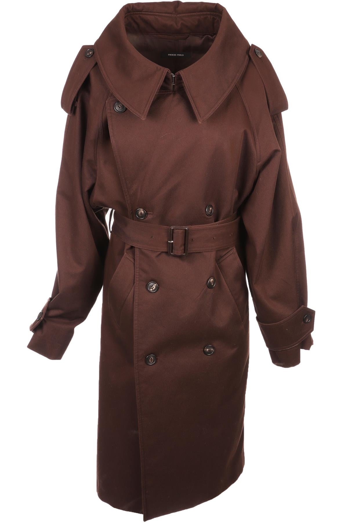 PHOEBE PHILO BROWN COTTON TRENCH COAT FR 36 UK 8