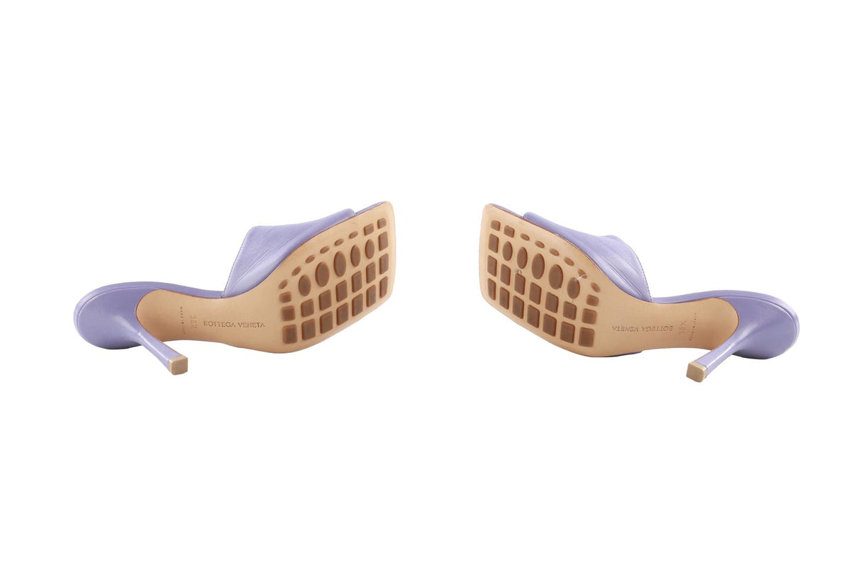 BOTTEGA VENETA PURPLE LEATHER MULES EU 38.5 UK 5.5 US 8.5